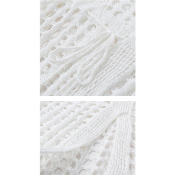 LAST ONE💕5⭐ rated WHITE Crocheted Beach Cover Up - Picture 5 of 6